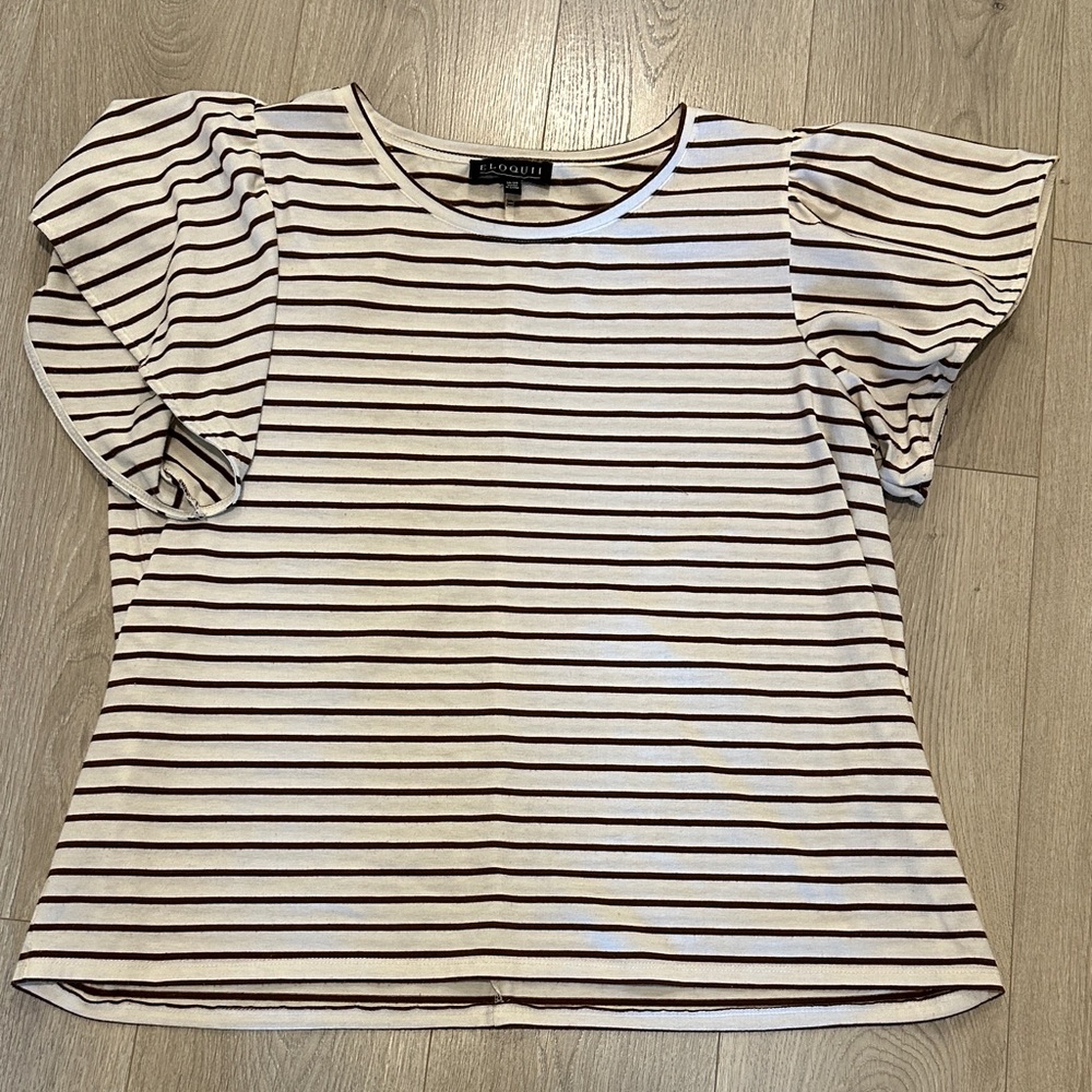 Striped Puff Sleeve Top